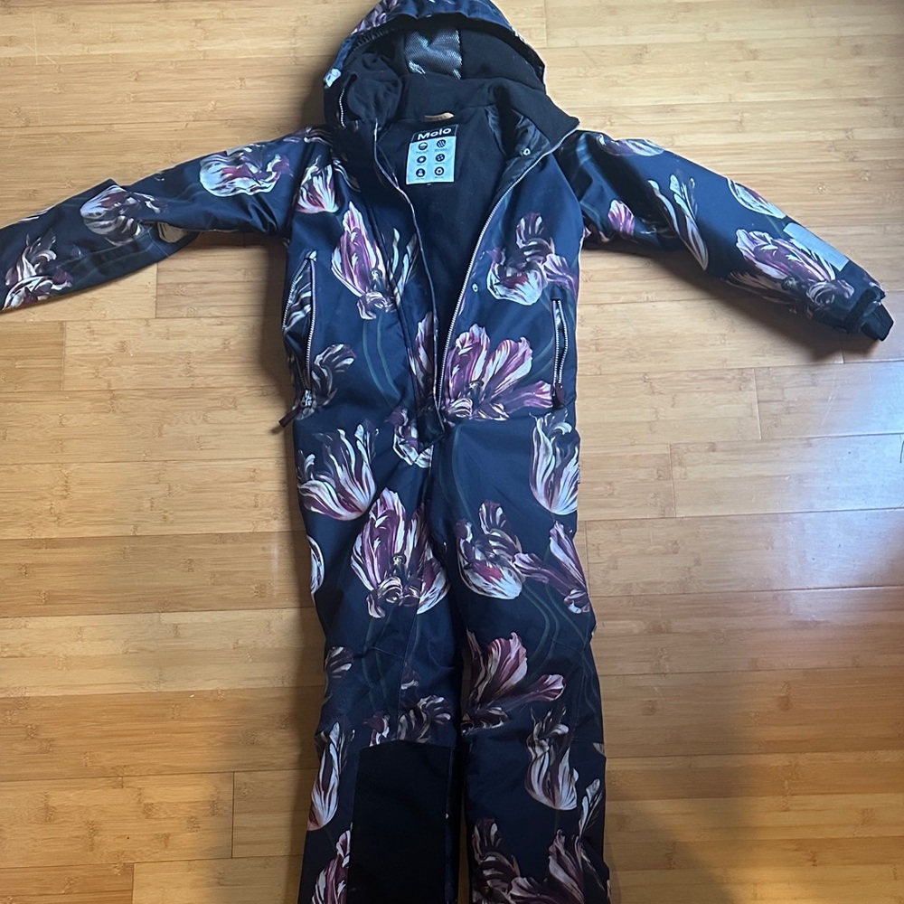 Molo Black Floral Snowsuit Insulated Outerwear